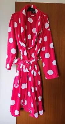 $29.95 • Buy Secret Love Ladies Pink White Spot Printed Fleece Dressing Gown Robe Size XXL