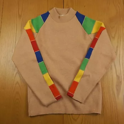 VINTAGE Rainbow Ski Sweater Mens Medium Sears Kings Road Sportswear 70s Stripe • $200