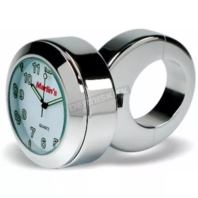 Marlin's Genuine Accessories White HBC Clock For 1 1/2  Handlebars - 154101 • $92.66