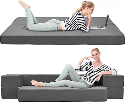 8 Inces Bean Bag Floor Sofa Beds 2-in-1 Bean Bag Folding Sofa Bed Couch Memory • $206.99