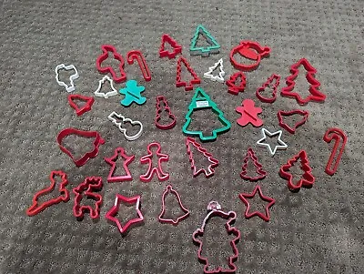 $8.25 • Buy Cookie Cutters Lot Of 33 Christmas Vintage Plastic Red/white/green-baking/crafts