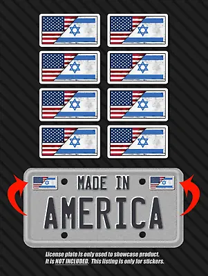 Israel American Flags License Plate Sticker Hard Hat Decal Israeli Support 8x • $4.99