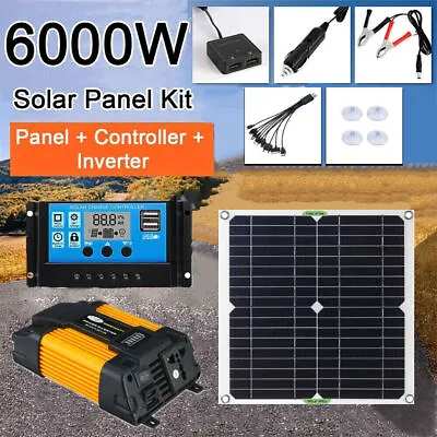 6000W Solar Panel Kit Solar Power 110V Inverter Generator 100A Home Grid System • $45.99