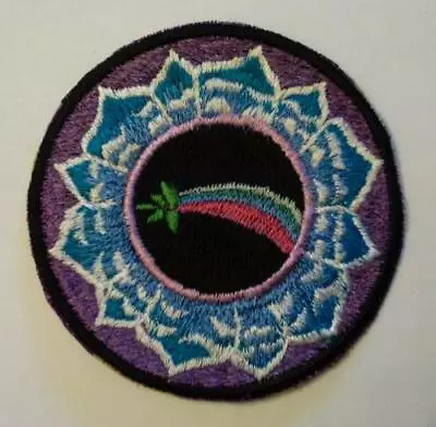 Round Sew On Patch Nepalese 8.3cm Lotus Flower Shooting Star • £1.99