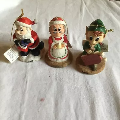 Vintage Lot 3 2003-2004 Marathon Gas Christmas Ornaments Mr. & Mrs Clause Elf • $1.99