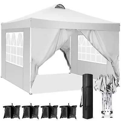 10'x10' Ez Pop Up Canopy Outdoor Folding Gazebo Vendor Party Tent W/ 4 Sandbags • $119.99