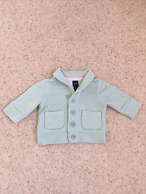 Baby New GAP 3-6 Mths Aqua Cotton Jersey Long Sleeve Jacket • £3