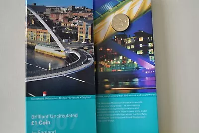 2007 UK Royal Mint - Gateshead Millennium Bridge - £1 Pack • £14