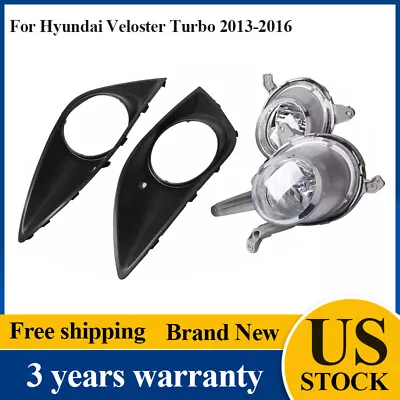 4xHalogen Fog Lamp With Cover Left+Right Side For Hyundai Veloster Turbo 2013-16 • $144.86