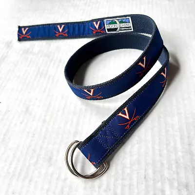 University Of Virginia Cavaliers Belt Moonshine Mens Small 37  Ribbon D Ring Blu • $16.95