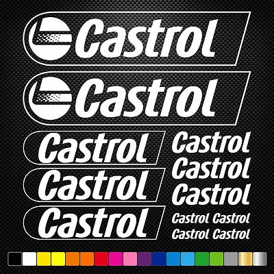 Fits 12x CASTROL Vinyl Decal Stickers Sheet Sponsors Auto Tuning Quality • £8.49