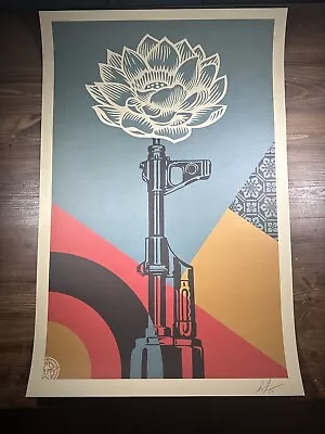 Shepard Fairey Obey Giant “AK-47 Lotus” Art Print Poster Signed Lithograph • £122.46