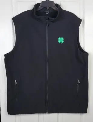 Mens Port Authority 4H Club Vest Jacket Zip Up Black Size 2XL • $41.99