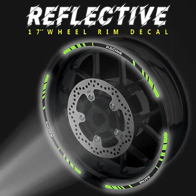 For Kawasaki Z650 17-21 20 19 18 Reflective Wheel Sticker 17  Stripe02 GREEN • £21.94