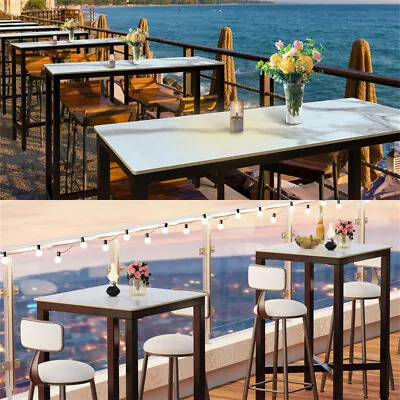 105cm Height Square Rectangular Bar Table Elegant Marble Patio Table Outdoor • $169.92