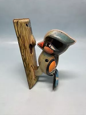 Vintage Zhoumuniao Tin Wind Up Woodpecker Toy • $25.99