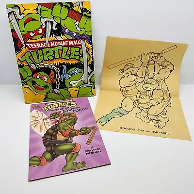 Teenage Mutant Ninja Turtles Book Folder Poster Lot Vintage • $9.99