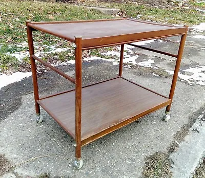 Vintage Mid-Century Modern TV Stand With Rollers / MCM TV Cart • $30