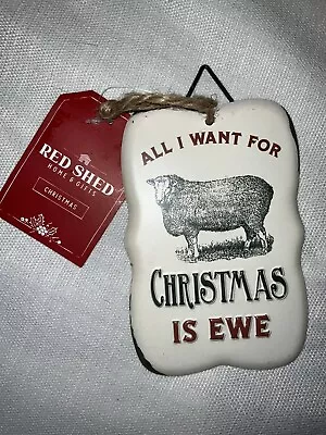 Red Shed Metal Animal Christmas Badge Ornaments Farm Decor Sheep • $6