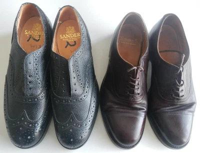 £90 • Buy Two Pairs Of Military Shoes - Black Sanders Brogues & Brown Officers Shoes.