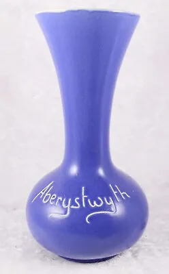 £5 • Buy Fosters Aberystwyth Wales In Blue White Rim Bud Vase 6  Tall Souvenir LOT B