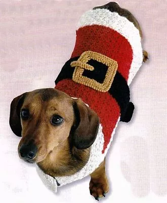 CHRISTMAS DOG COAT KNITTING PATTERN - SMALL 29cm  MEDIUM 35cm  • £2