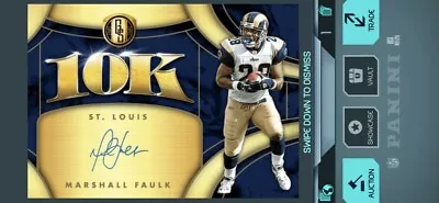 MARSHALL FAULK 10K Rare Auto 2020 Panini Gold Standard St. Louis{ Digital Card } • $20