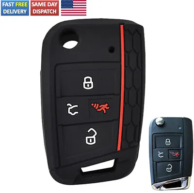 $7.79 • Buy Silicone Remote Flip Key Case Fob Cover For VW Golf Gti JETTA Tiguan Atlas USA