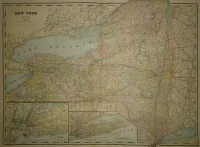Vintage 1891 NEW YORK STATE Map Old Antique Original Atlas Map 22119 • $22