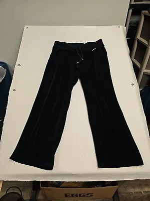 Michael Kors Size Large Black Velour Casual Pull On Pants Lounge Sweatpants • $12