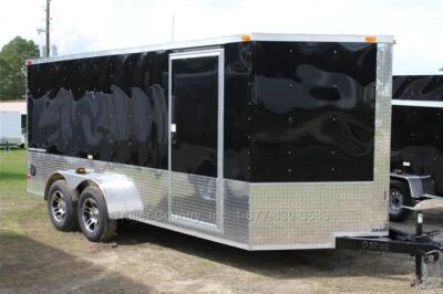 $6595 • Buy NEW 2023 7 X 16 7x16 V-Nosed Enclosed Cargo Motorcycle Trailer Ramp & Side Door