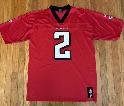 Vintage Atlanta Falcons Matt Ryan #2 Red Reebok NFL Jersey - Adult XL • $15.99
