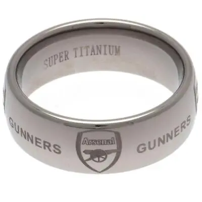 £54.99 • Buy Arsenal FC Super Titanium Ring Large Engraved Gunners Crest Official Product