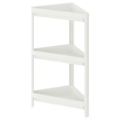 3 Tier Organizer Rack Bathroom Storage Corner Shelf Stand White • £16.20