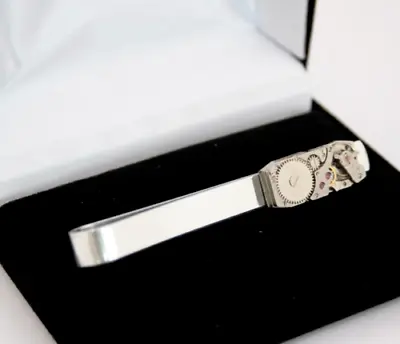 Good Looking Special Men's Unique Steampunk Watch Work Design Handmade Tie Clips • $235