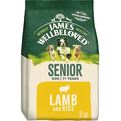 2kg James Wellbeloved Natural Senior Complete Dry Dog Food Biscuits Lamb & Rice • £10.99