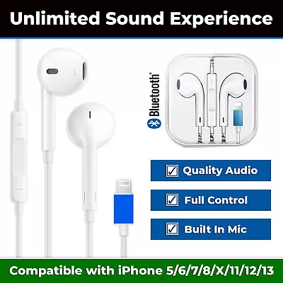 NEW Earphones Headphones For Apple Earbuds IPhone 7 8 PLUS X XR XS MAX • $19.95