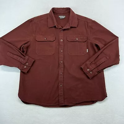 Eddie Bauer Flannel Chamois Shirt Medium Men's Button Up Heavyweight Casual • $18.99