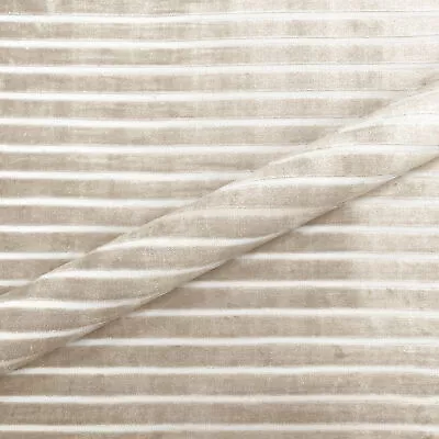 Beige Striped Modern Velvet Upholstery Fabric 54  • $21.99