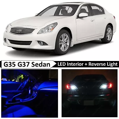 15x Blue Interior Reverse LED Light Package Fit 2007-2014 Infiniti G35 G37 Sedan • $17.89