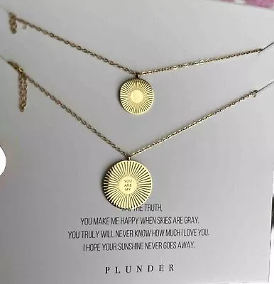 Plunder Design Fashion Jewelry U R My Sunshine Mom Daughter Loved1 Gold Necklace • $32.99