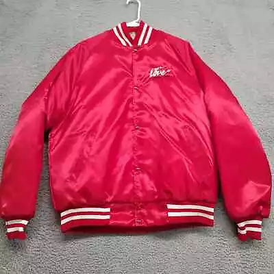 Chevrolet Jacket Mens Large Varsity Quilted Line Casual It Must Be Love Spellout • $24.97