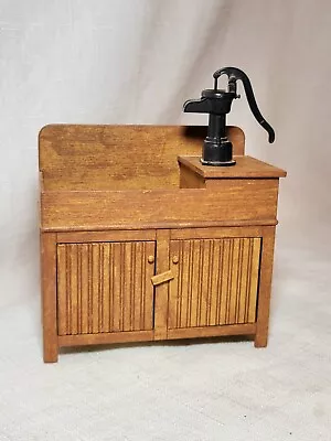 Dollhouse Miniature Chrysnbon Dry Sink With Pump 1:12 Scale • $10