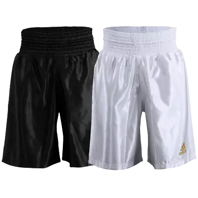 £28.99 • Buy Adidas Boxing Shorts Satin Amateur Pro Adults Mens Black White Gold