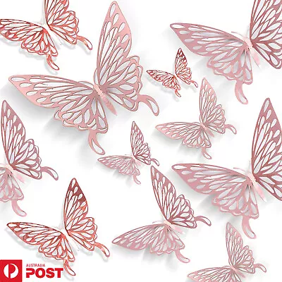 $4.49 • Buy 12 Pcs 3D Butterfly Wall Stickers Room DIY Decal Removable Art Decorations