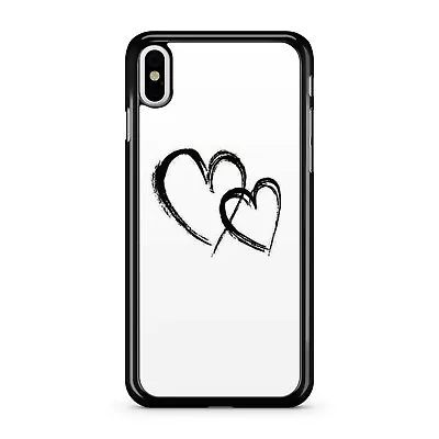 $19.15 • Buy Black White Interlocked Love Hearts Pattern Phone Case Cover