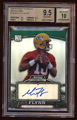 Bgs 9.5 *10* Matt Flynn 2008 Bowman Sterling Rc Auto Reff /199 Packers Superstar • $299.99