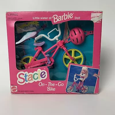 Vintage 1993 Barbie Stacie On-The-Go Bike Bicycle Playset Mattel • $19.98