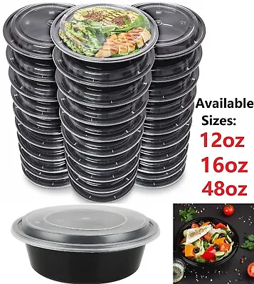 Meal Prep Food Containers Plastic Microwave Freezer Safe Storage Boxes With Lids • £5.90