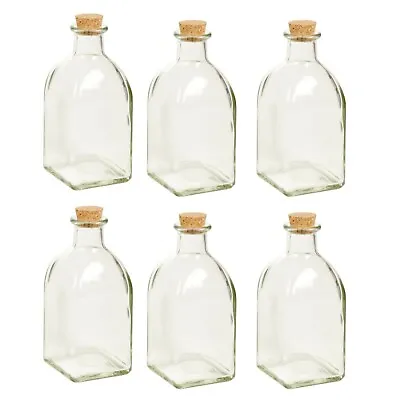 £7.99 • Buy 3 6 9 12 Glass Storage Bottle Jars Vials Cork Stopper Lid Kitchen Cruet Food Set